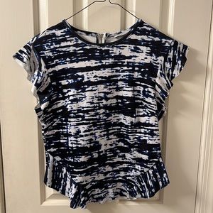 Zara sleeveless ruffle peplum top with zipper in back